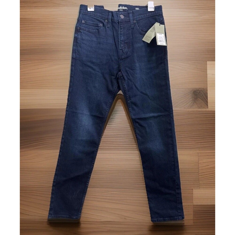 30x30 Men's Jeans - Goodfellow - Flex Band Skinny Casual Work Navy Denim
